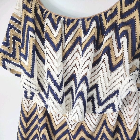 Anthropologie Judith March Strapless Chevron Striped Dress Size L - Picture 4 of 6